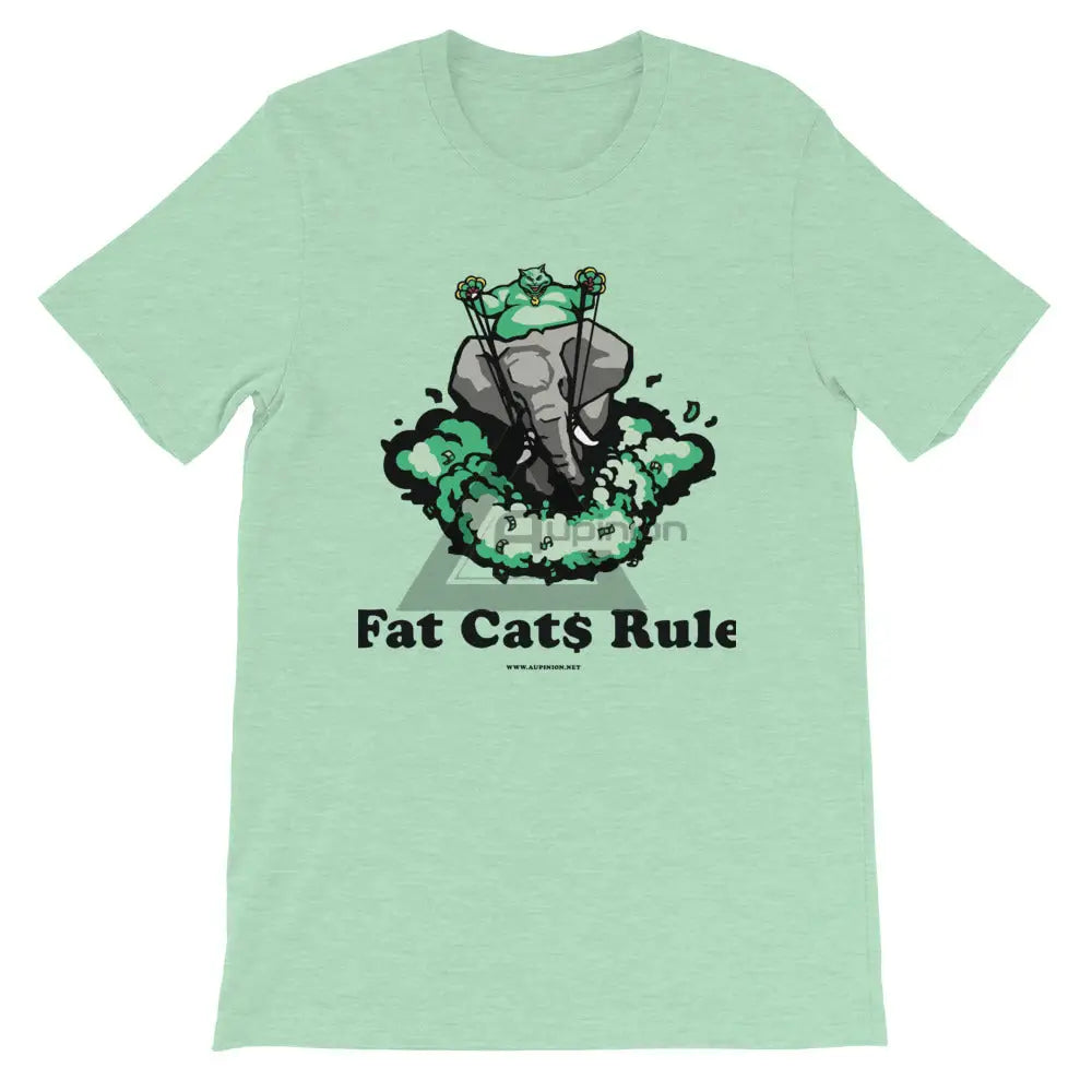 Fat Cats Rule Short-Sleeve T-Shirt Heather Prism Mint / Xs