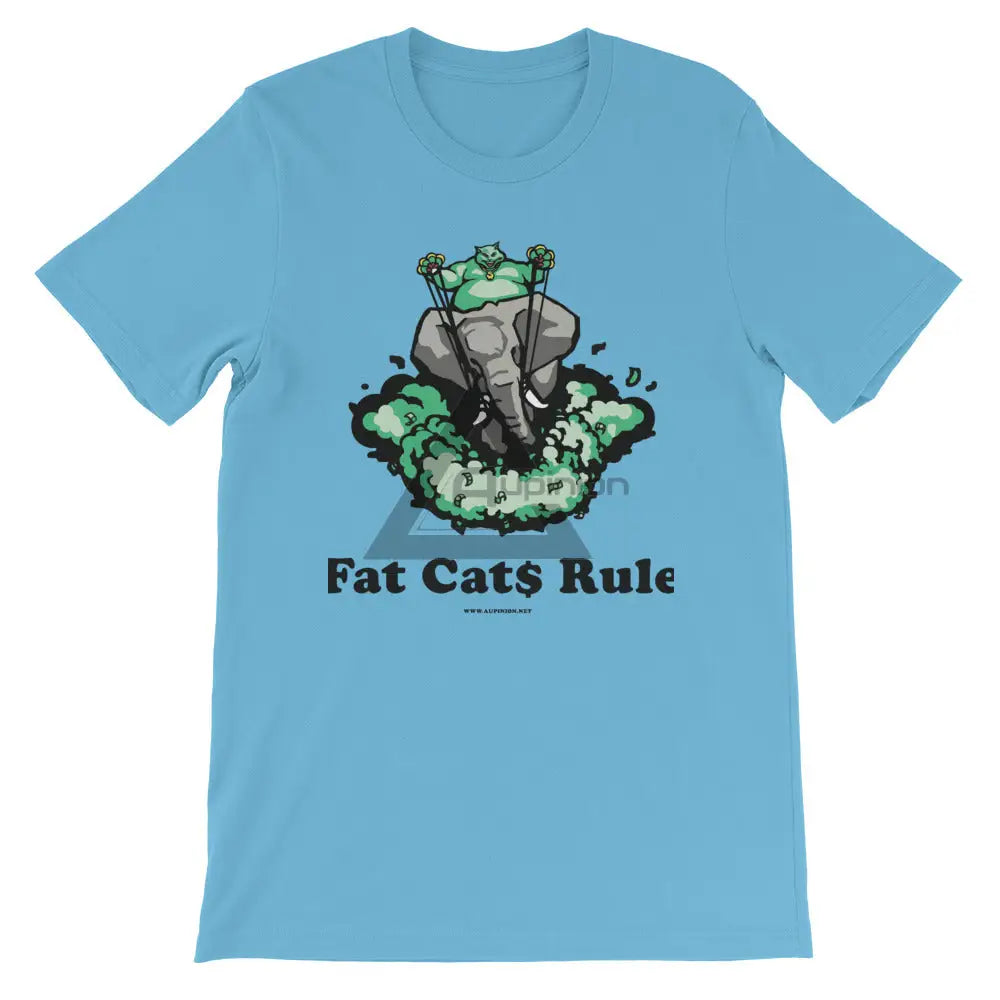 Fat Cats Rule Short-Sleeve T-Shirt Ocean Blue / S
