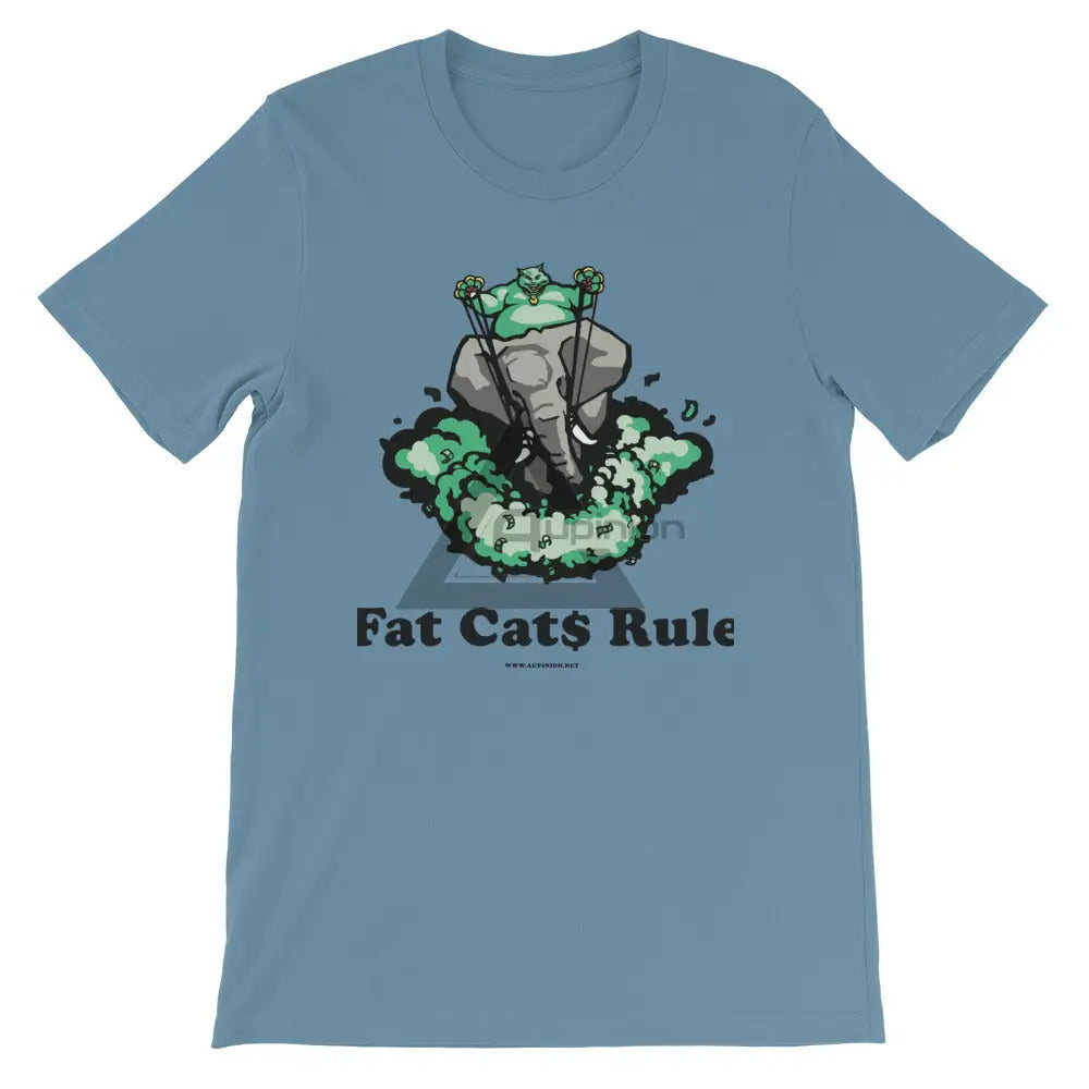 Fat Cats Rule Short-Sleeve T-Shirt Steel Blue / S