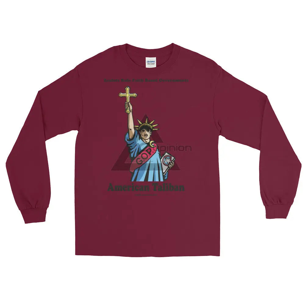 American Taliban Long Sleeve T-Shirt Maroon / S