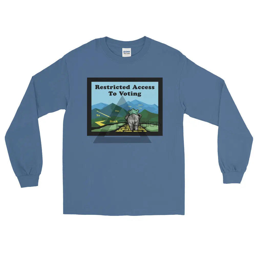 Back To The Past Voting Long Sleeve T-Shirt Indigo Blue / S