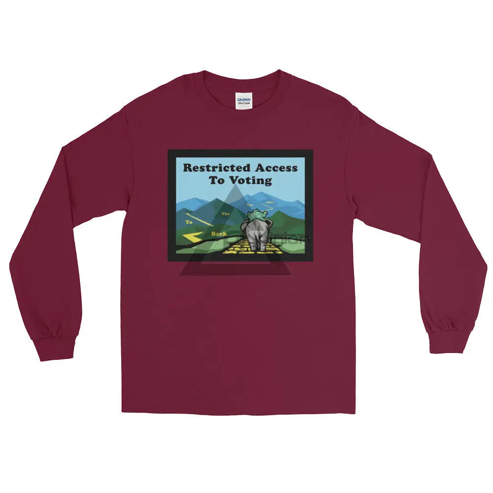 Back To The Past Voting Long Sleeve T-Shirt Maroon / S