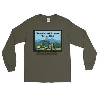 Back To The Past Voting Long Sleeve T-Shirt Military Green / S