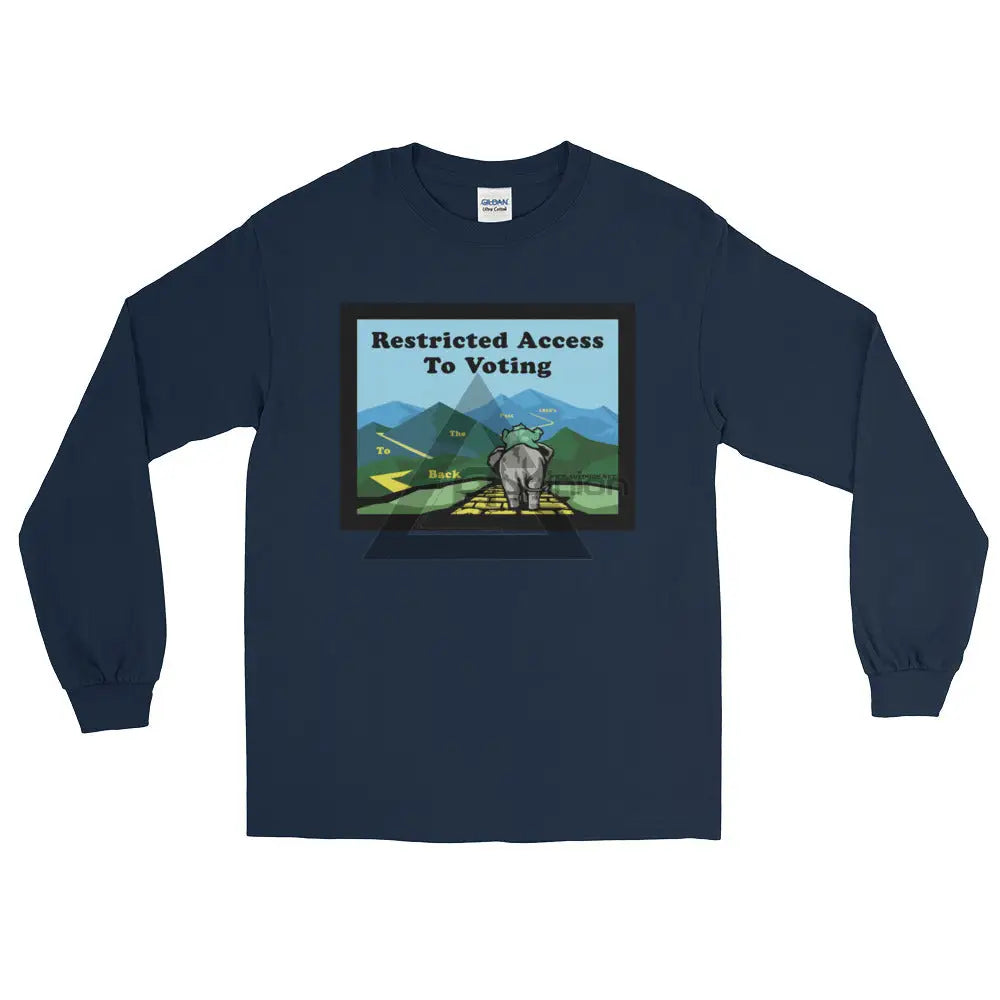 Back To The Past Voting Long Sleeve T-Shirt Navy / S