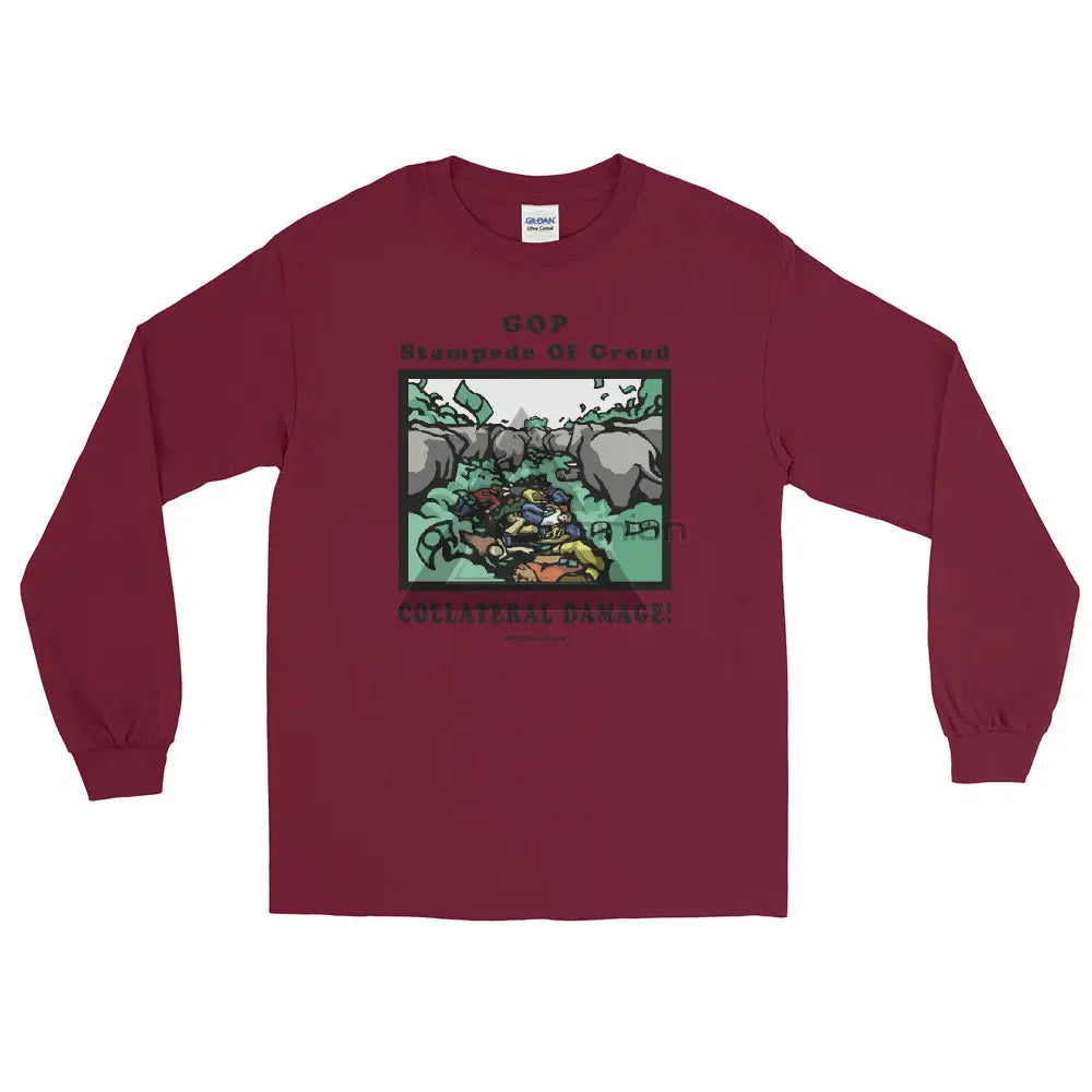 Collateral Damage Long Sleeve Shirt Maroon / S