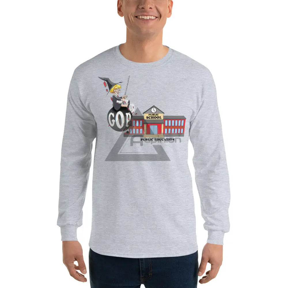 Destabalize Public Schools Long Sleeve Sport Grey / S