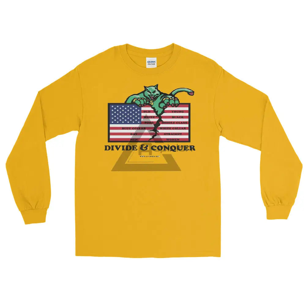 Divide And Conquer Long Sleeve T-Shirt Gold / S