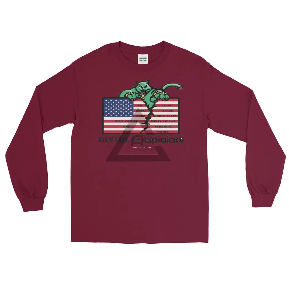 Divide And Conquer Long Sleeve T-Shirt Maroon / S