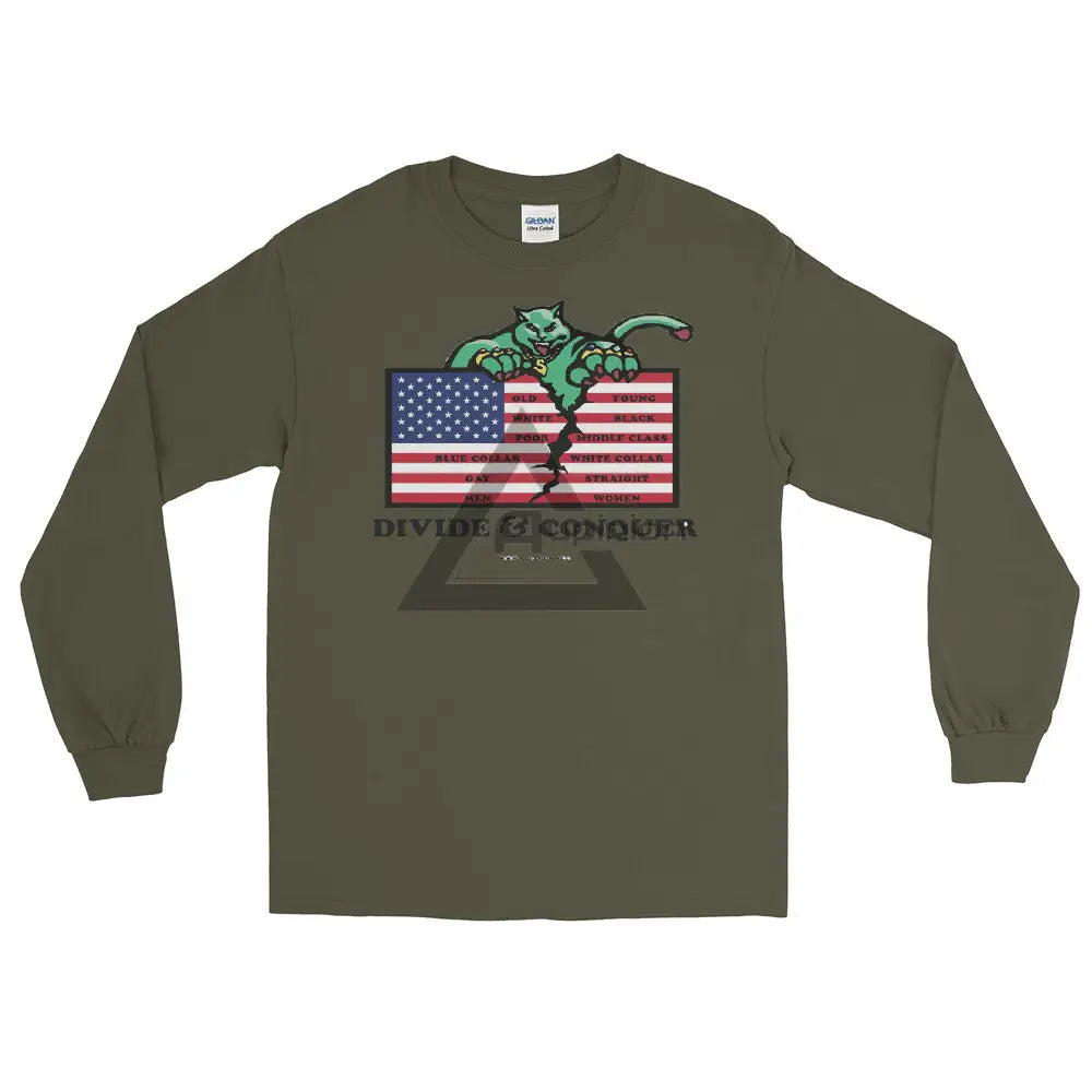 Divide And Conquer Long Sleeve T-Shirt Military Green / S