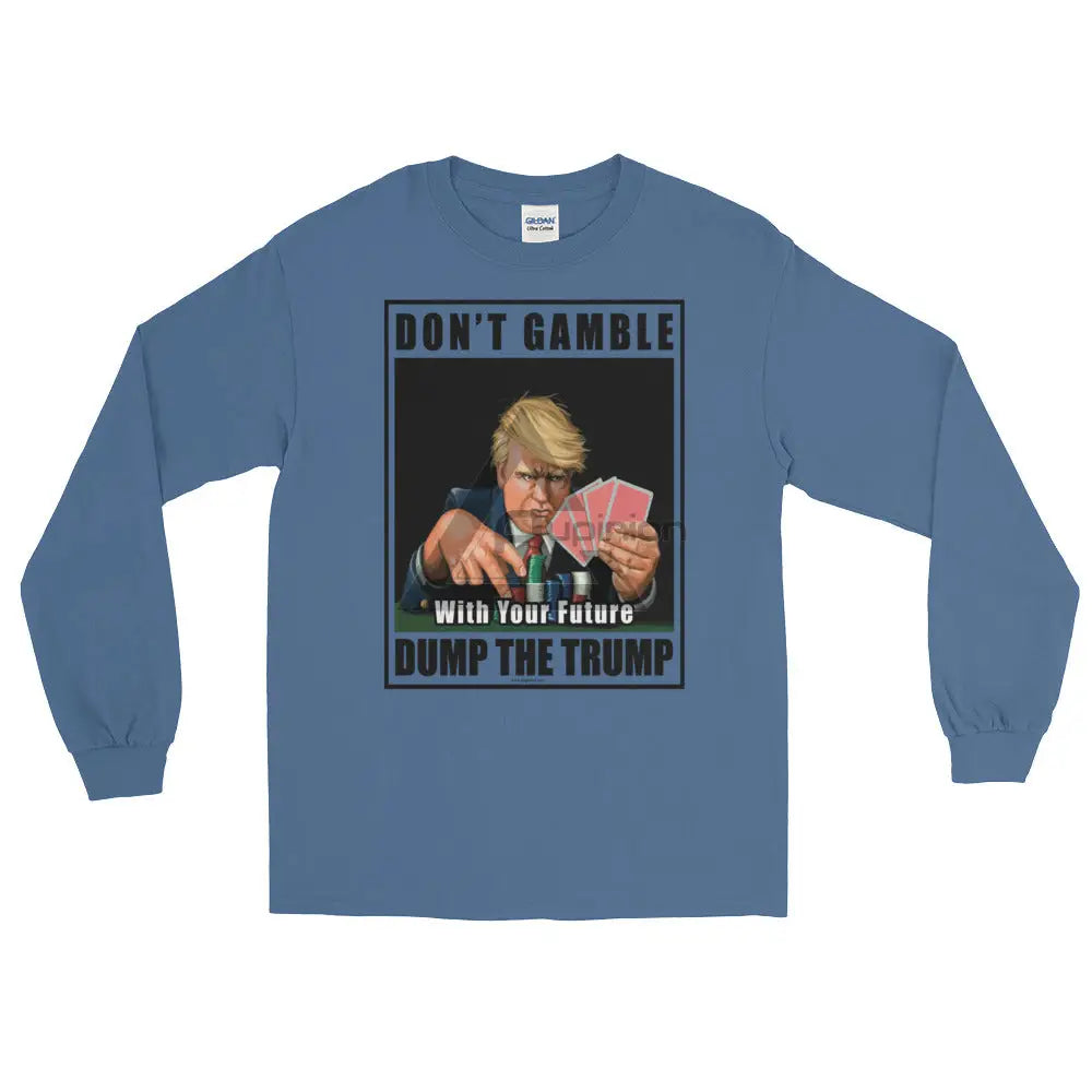 Dump Trump Long Sleeve T-Shirt Indigo Blue / S