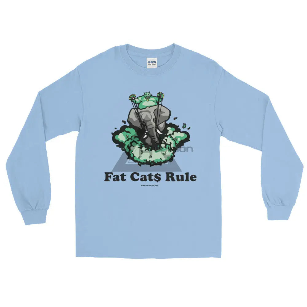 Fat Cats Rule Long Sleeve T-Shirt Light Blue / S