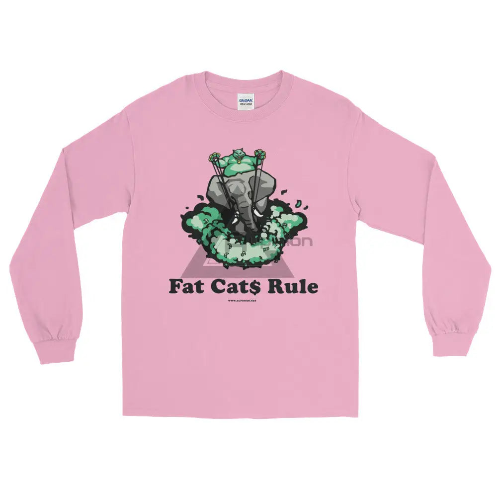 Fat Cats Rule Long Sleeve T-Shirt Light Pink / S