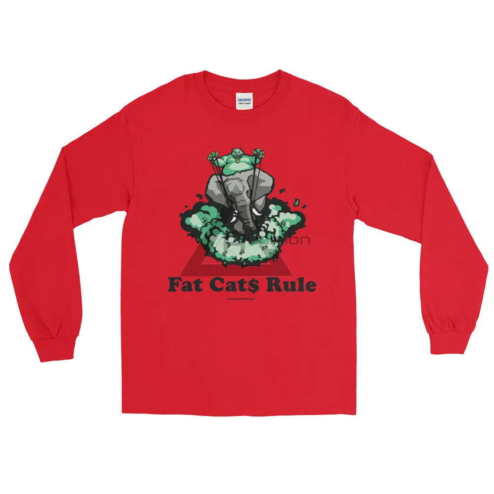 Fat Cats Rule Long Sleeve T-Shirt Red / S