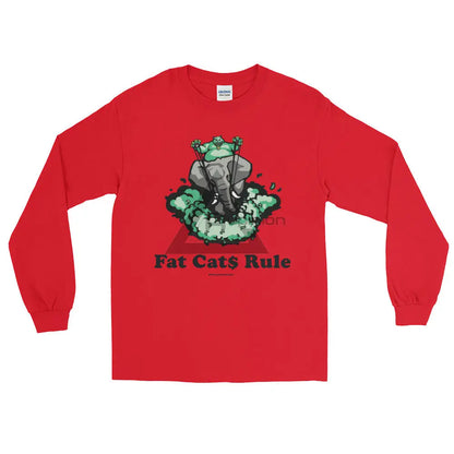 Fat Cats Rule Long Sleeve T-Shirt Red / S