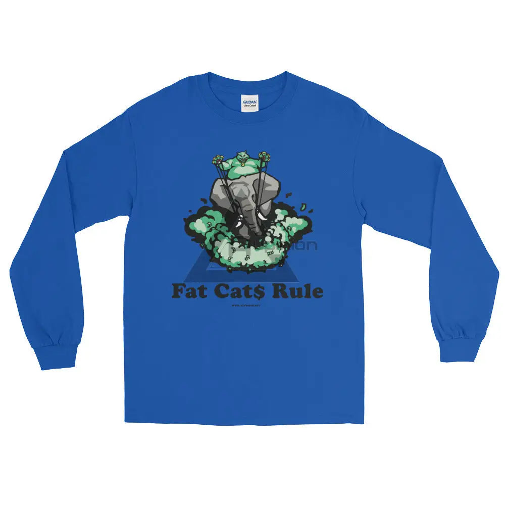 Fat Cats Rule Long Sleeve T-Shirt Royal / S