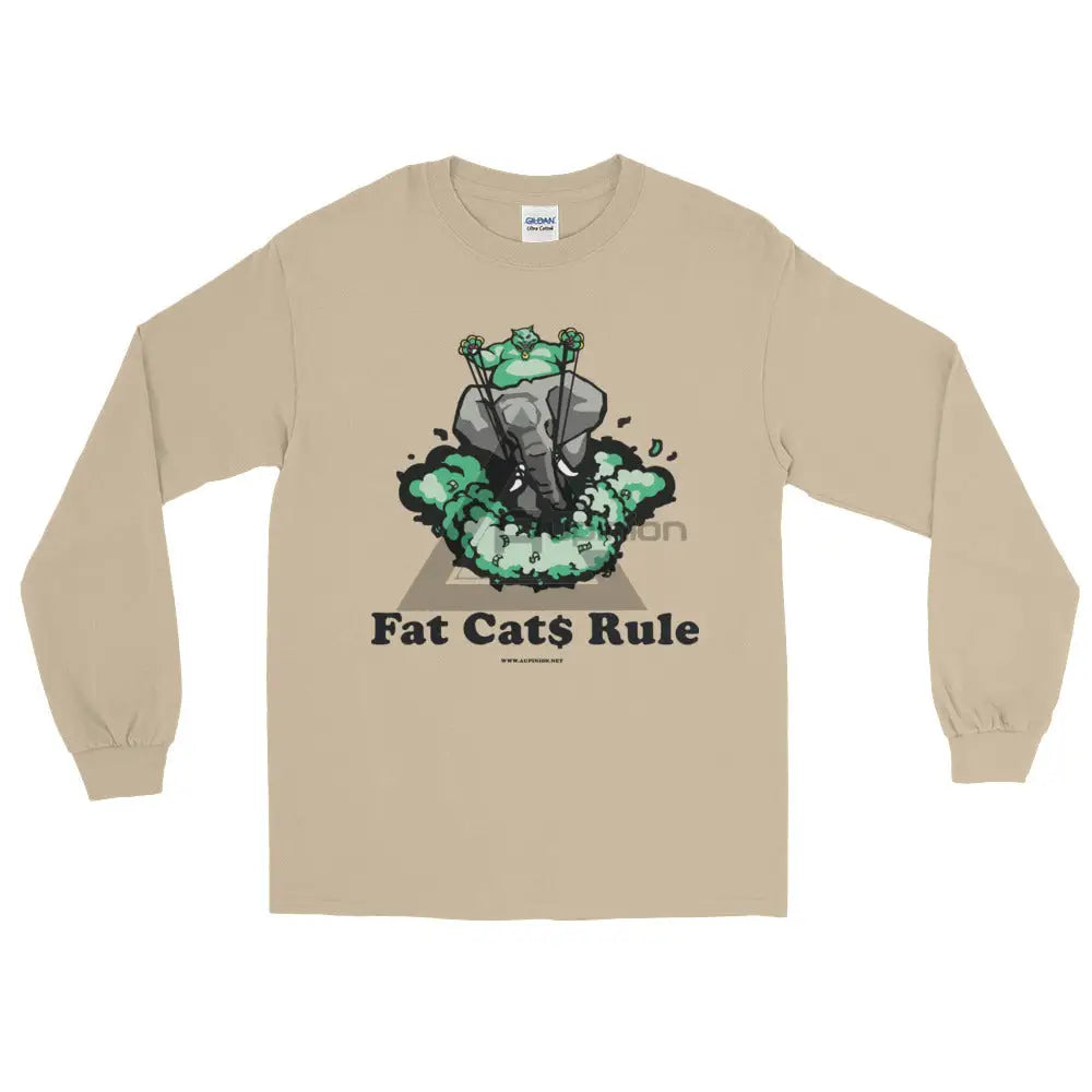 Fat Cats Rule Long Sleeve T-Shirt Sand / S