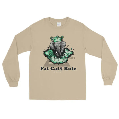 Fat Cats Rule Long Sleeve T-Shirt Sand / S