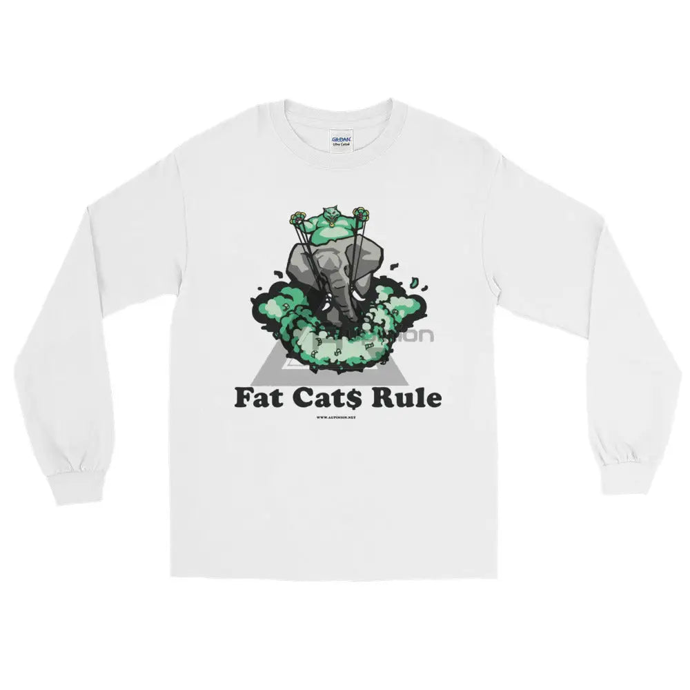 Fat Cats Rule Long Sleeve T-Shirt White / S