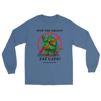 Greedy Fat Cats Long Sleeve Indigo Blue / S