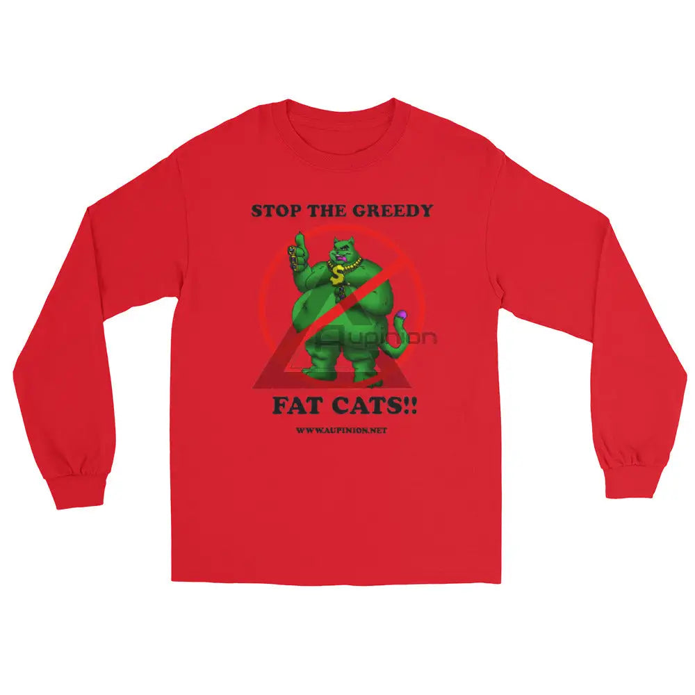 Greedy Fat Cats Long Sleeve Red / S