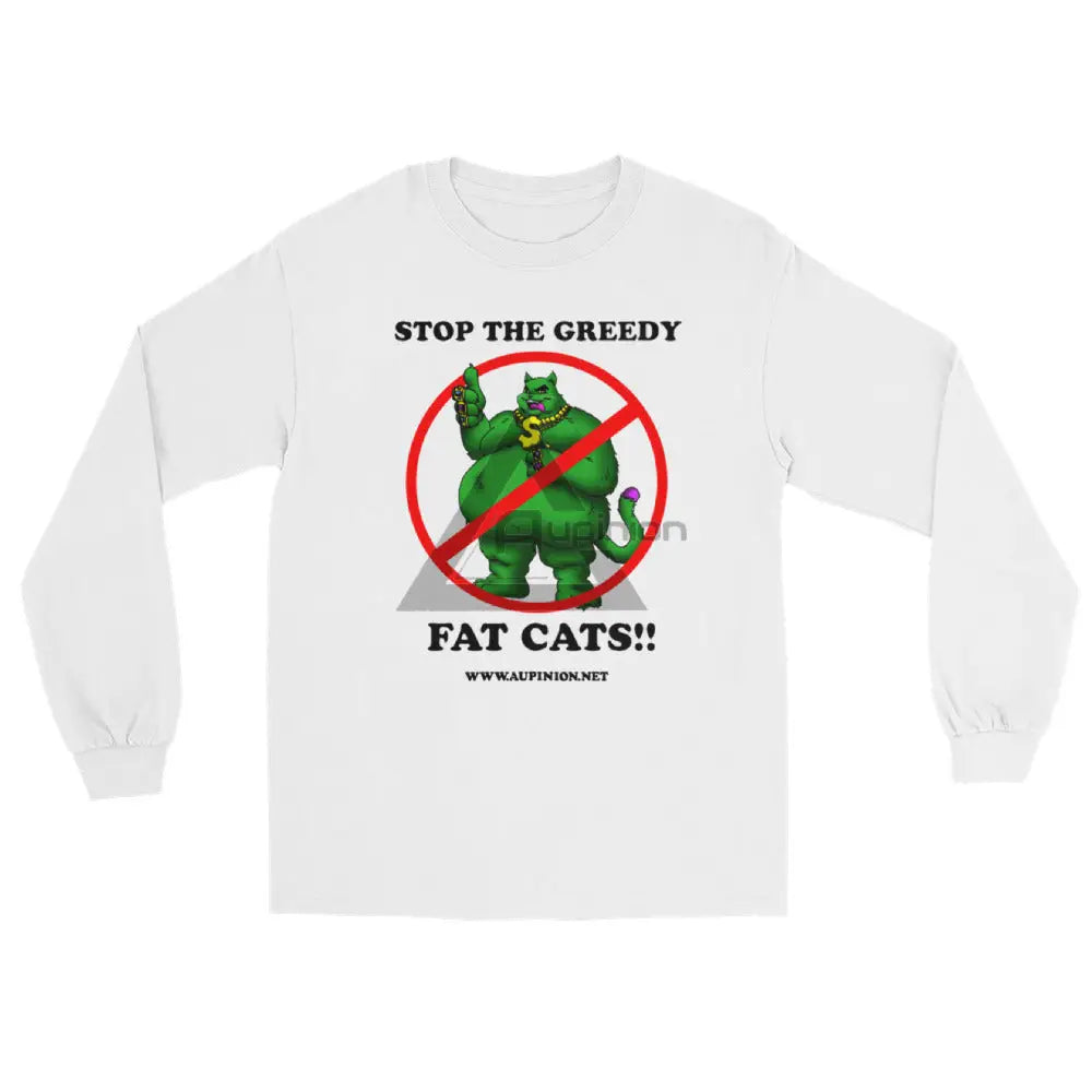 Greedy Fat Cats Long Sleeve White / S