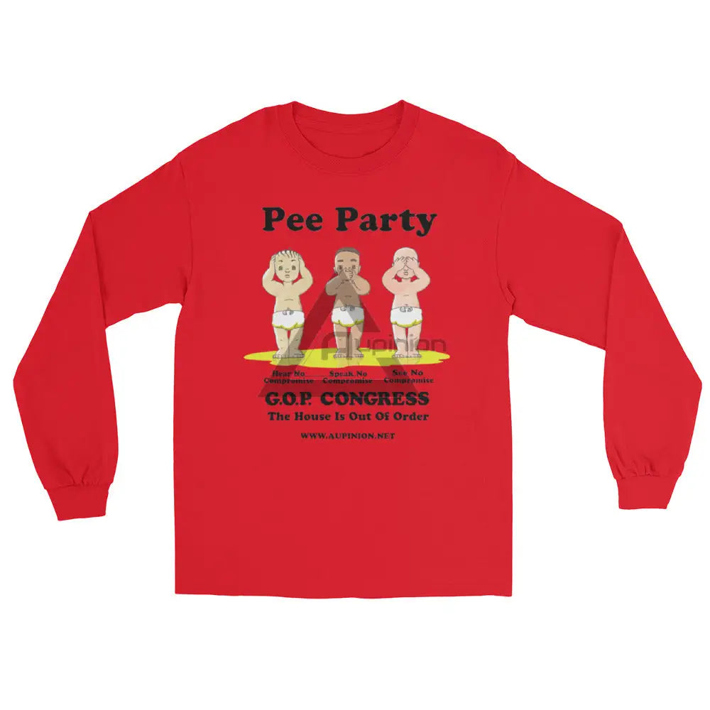 Pee Party Long Sleeve Red / S