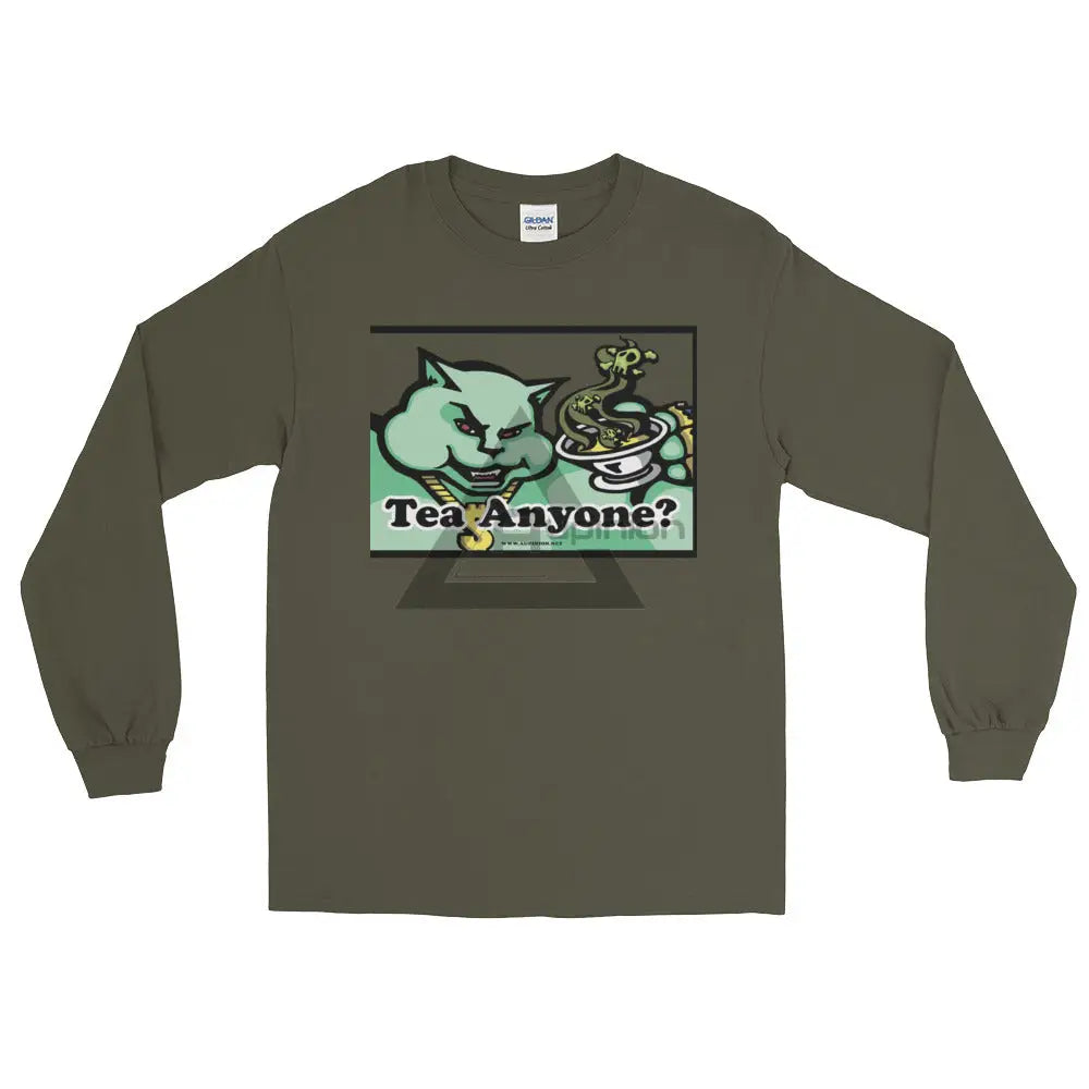 Tea Anyone Long Sleeve T-Shirt Military Green / S