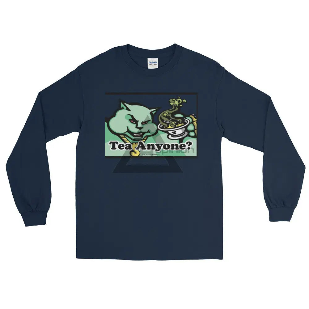 Tea Anyone Long Sleeve T-Shirt Navy / S