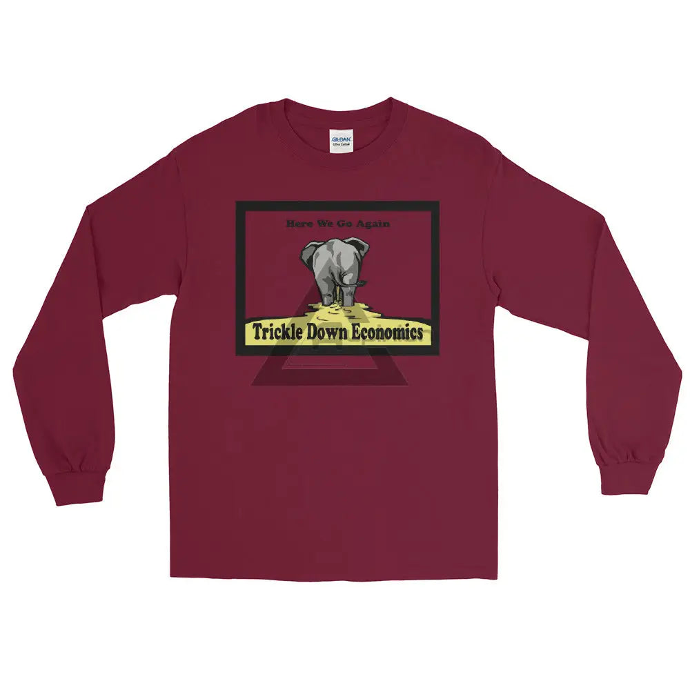 Trickle Down Long Sleeve Shirt Maroon / S