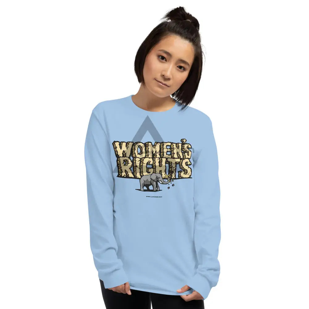 Womens Rights Long Sleeve Shirt Light Blue / S