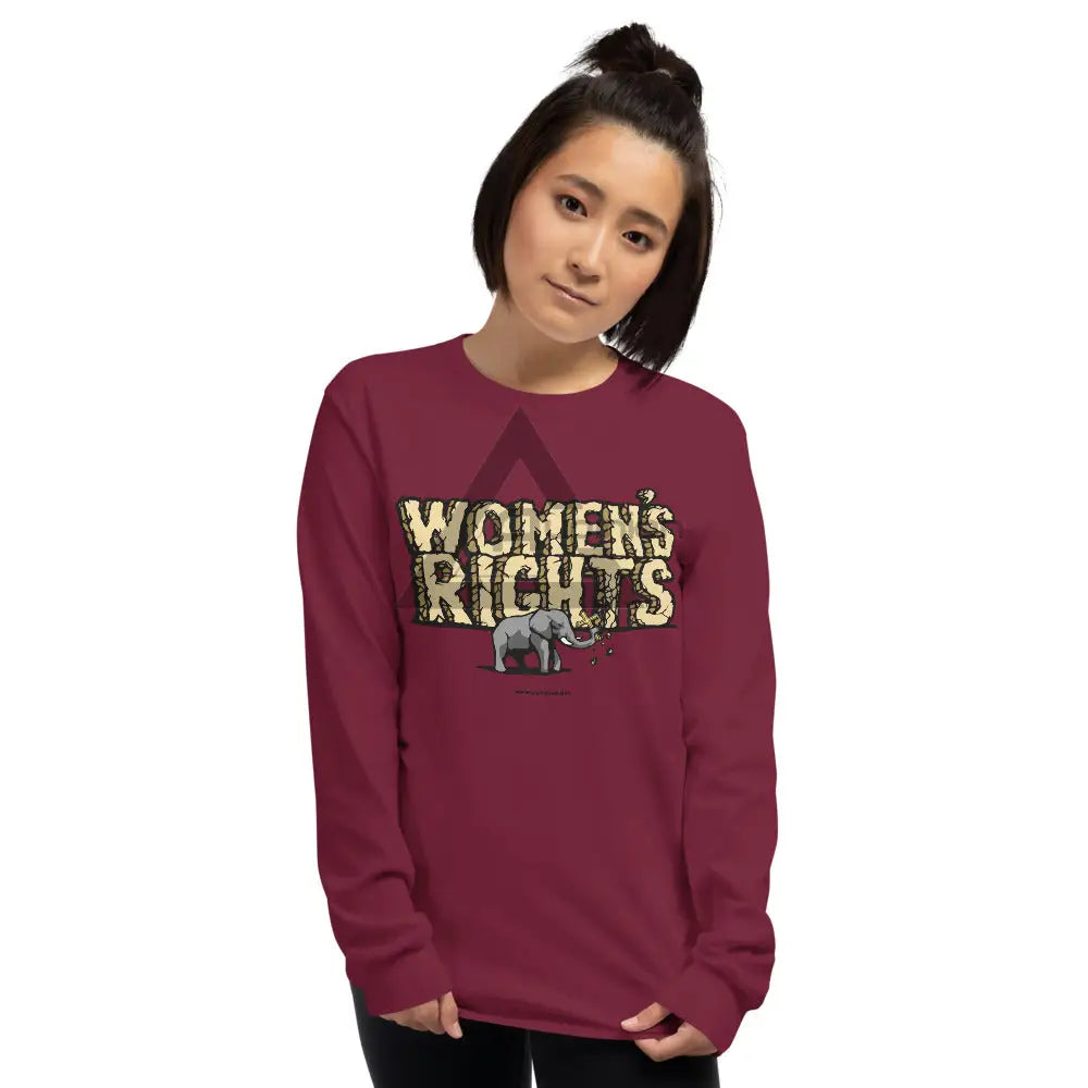 Womens Rights Long Sleeve Shirt Maroon / S