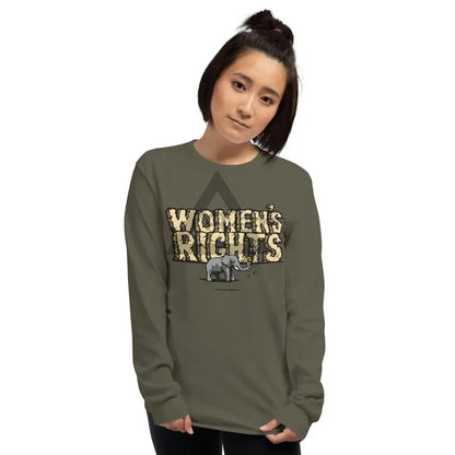 Womens Rights Long Sleeve Shirt Military Green / S