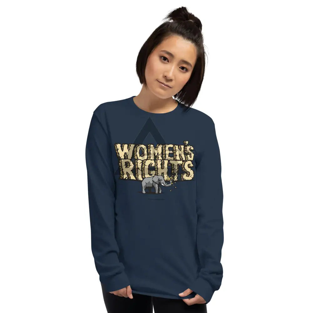 Womens Rights Long Sleeve Shirt Navy / S